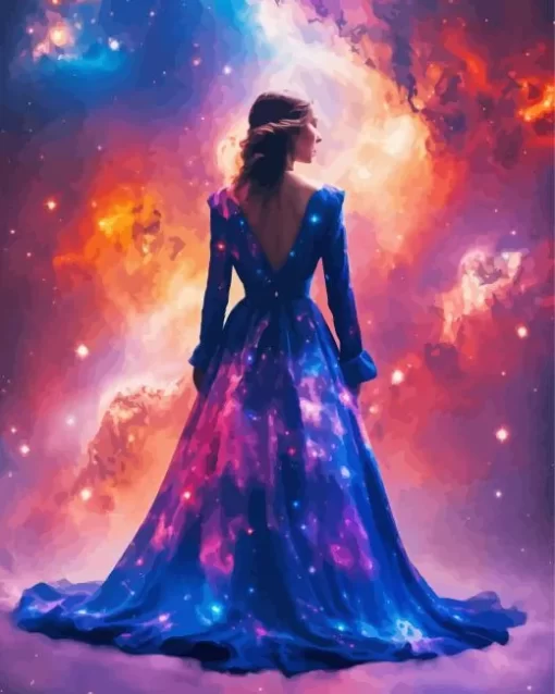 Aesthetic Galaxy Lady Art 5D Diamond Painting