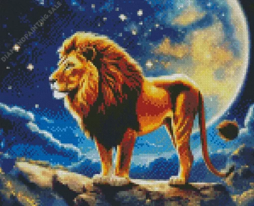 Aesthetic Galaxy Lion Art 5D Diamond Painting