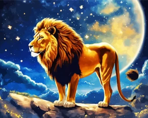 Aesthetic Galaxy Lion Art 5D Diamond Painting