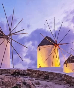 Aesthetic Greece Windmills 5D Diamond Painting