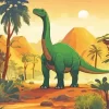 Aesthetic Green Brontosaurus 5D Diamond Painting