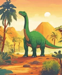 Aesthetic Green Brontosaurus 5D Diamond Painting