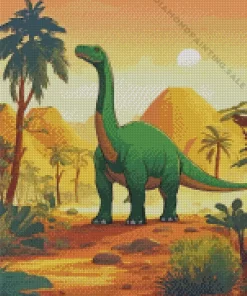 Aesthetic Green Brontosaurus 5D Diamond Painting