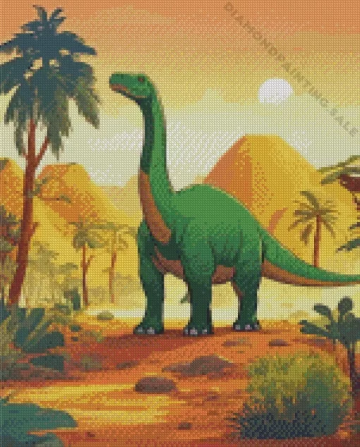 Aesthetic Green Brontosaurus 5D Diamond Painting