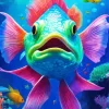 Aesthetic Green Colored Fish 5D Diamond Painting