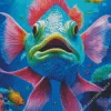 Aesthetic Green Colored Fish 5D Diamond Painting