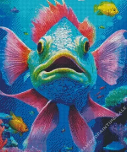 Aesthetic Green Colored Fish 5D Diamond Painting