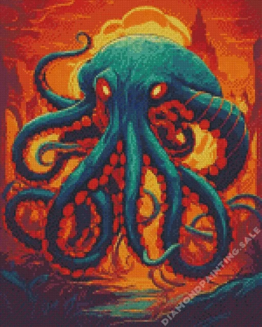 Aesthetic Green Kraken 5D Diamond Painting