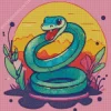 Aesthetic Green Snake Art 5D Diamond Painting