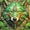 Aesthetic Green Wolf 5D Diamond Painting