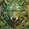 Aesthetic Green Wolf 5D Diamond Painting