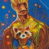 Aesthetic Groot Rocket And Racoon 5D Diamond Painting