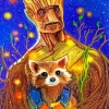 Aesthetic Groot Rocket And Racoon 5D Diamond Painting