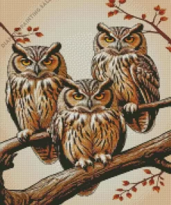 Aesthetic Group Of Owls 5D Diamond Painting