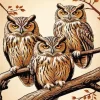 Aesthetic Group Of Owls 5D Diamond Painting