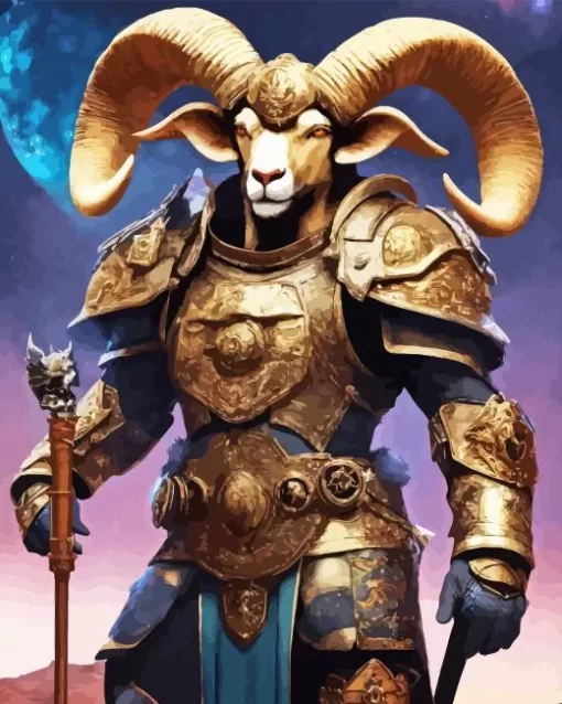 Armored Goat 5D Diamond Painting