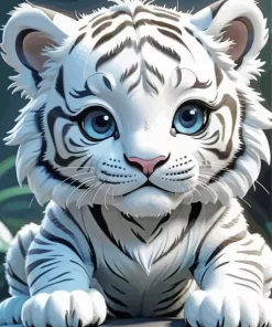 Baby Albino Tiger 5D Diamond Painting