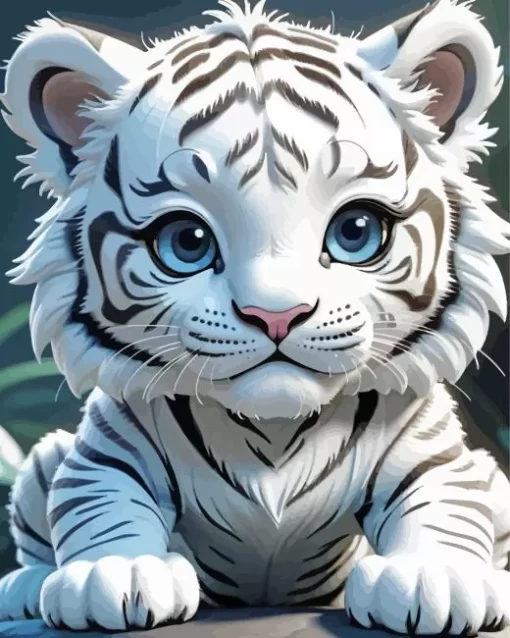 Baby Albino Tiger 5D Diamond Painting