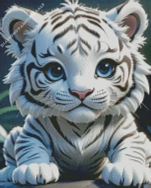 Baby Albino Tiger 5D Diamond Painting