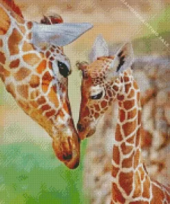 Baby And Mom Giraffe 5D Diamond Painting