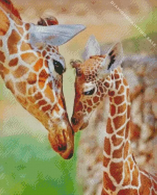 Baby And Mom Giraffe 5D Diamond Painting