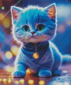 Baby Blue Cat 5D Diamond Painting