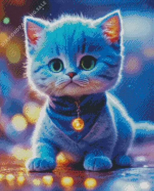 Baby Blue Cat 5D Diamond Painting