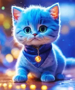 Baby Blue Cat 5D Diamond Painting