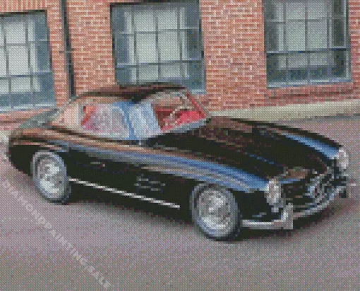 Black Vintage Mercedes 300SL Car 5D Diamond Painting