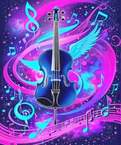 Black Violin And Music Notations 5D Diamond Painting