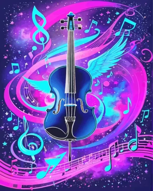 Black Violin And Music Notations 5D Diamond Painting