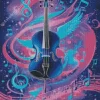 Black Violin And Music Notations 5D Diamond Painting