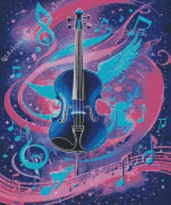 Black Violin And Music Notations 5D Diamond Painting