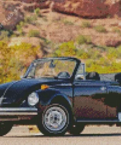 Black Volkswagen Beetle Convertible 5D Diamond Painting