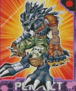 Black Weregarurumon 5D Diamond Painting