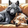 Black Wolf And Brown Wolf 5D Diamond Painting