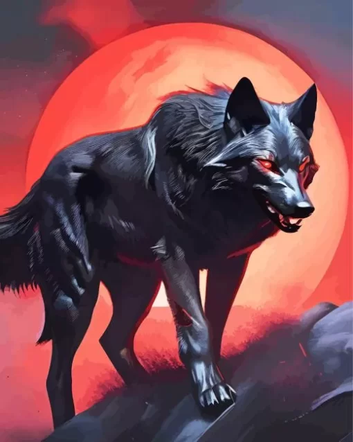 Black Wolf Evil 5D Diamond Painting