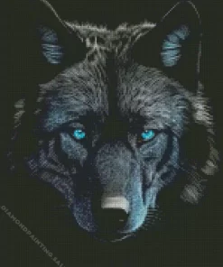 Black Wolf Head 5D Diamond Painting