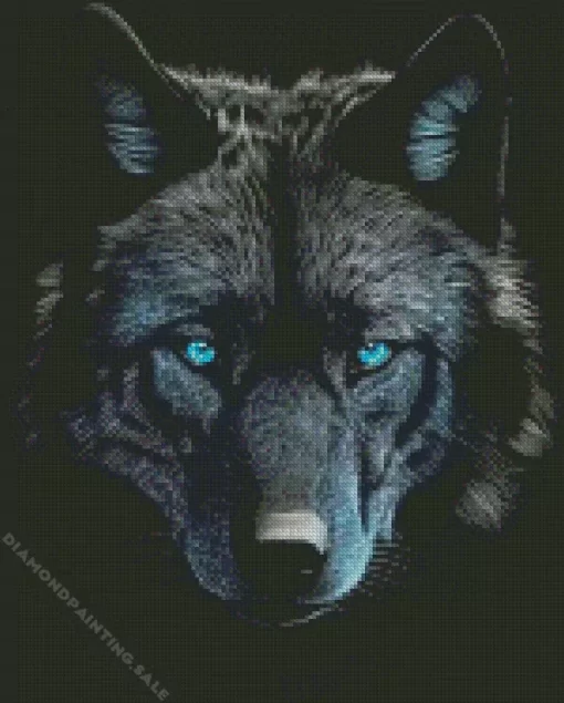 Black Wolf Head 5D Diamond Painting