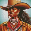 Black Woman Cowgirl 5D Diamond Painting