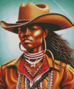 Black Woman Cowgirl 5D Diamond Painting