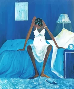 Black Woman Getting Out Of Bed 5D Diamond Painting