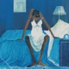 Black Woman Getting Out Of Bed 5D Diamond Painting