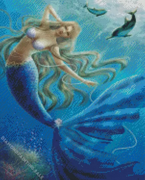 Blond Mermaid Underwater 5D Diamond Painting