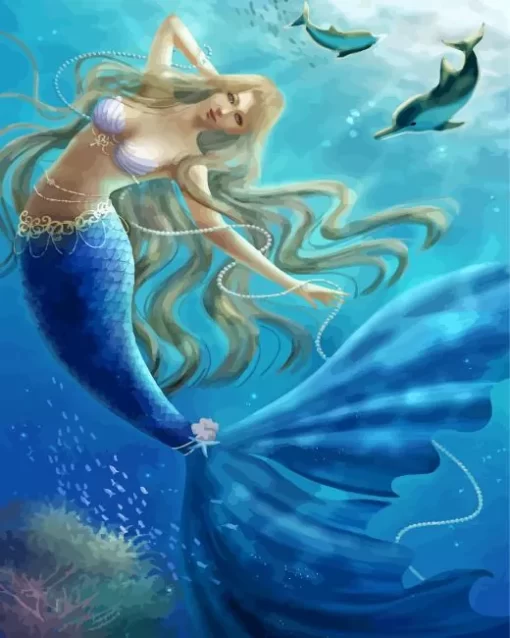 Blond Mermaid Underwater 5D Diamond Painting