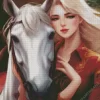 Blonde Girl And Horse 5D Diamond Painting