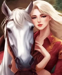 Blonde Girl And Horse 5D Diamond Painting