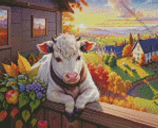 Blonde Cow 5D Diamond Painting