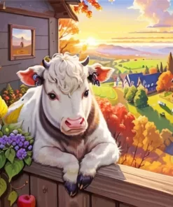 Blonde Cow 5D Diamond Painting