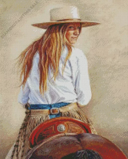 Blonde Cowgirl 5D Diamond Painting